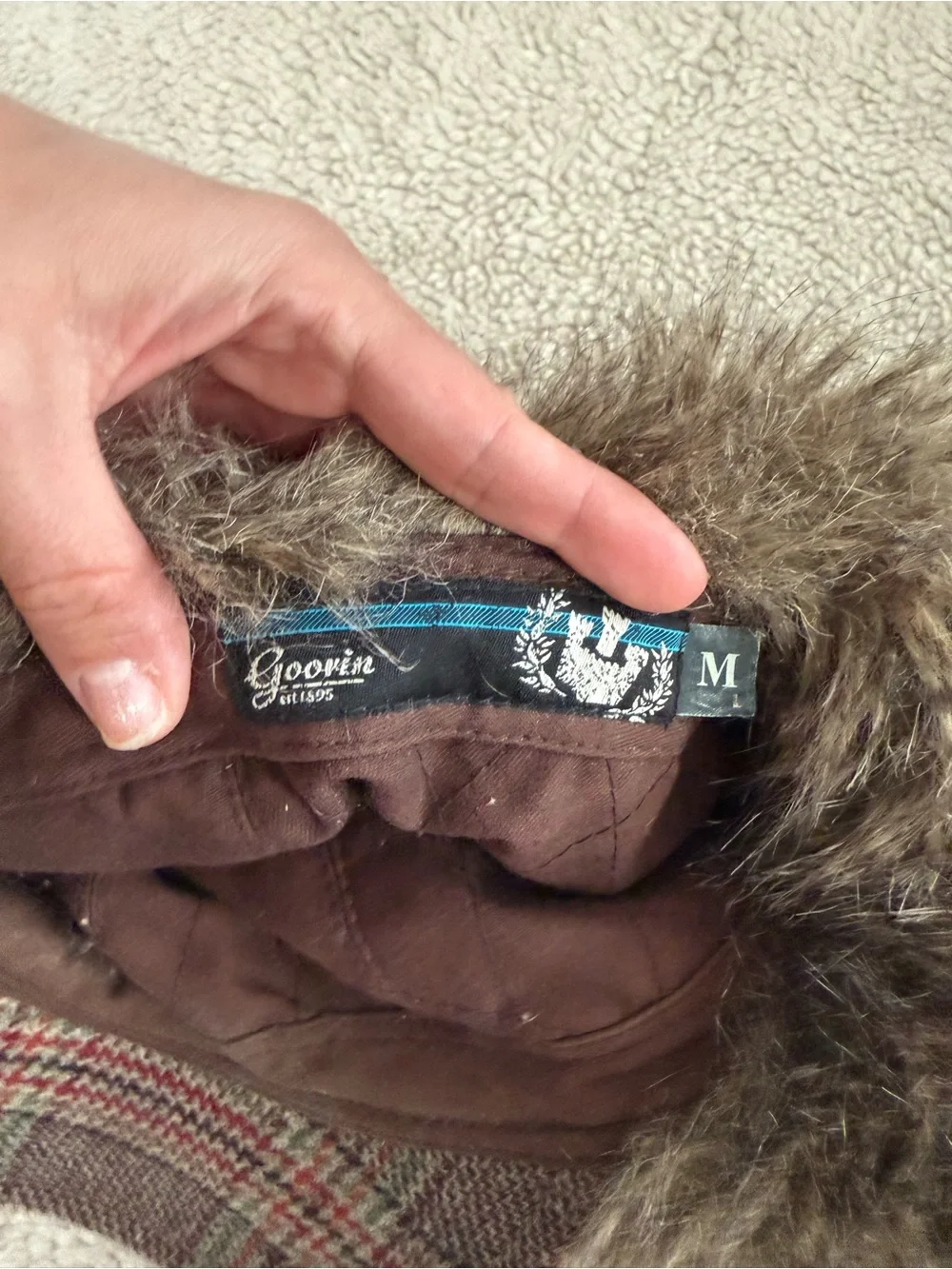 Goorin Bros Faux Fur Lined Plaid Trapper Hat